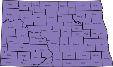 State Map - North Dakota